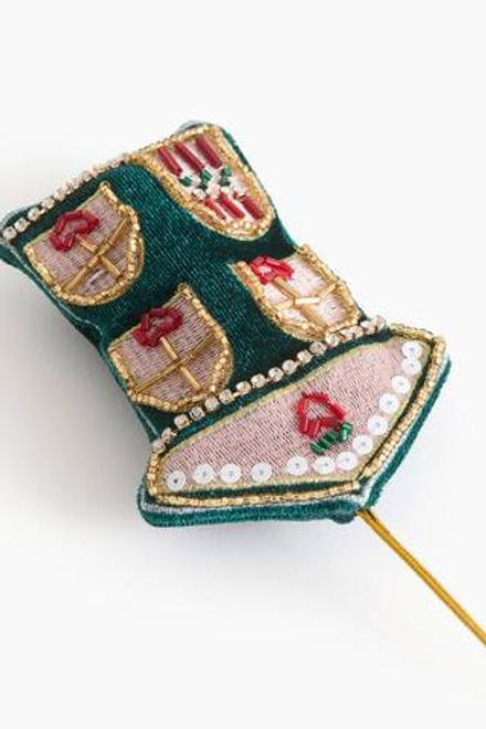 H&M ЕЛОЧНОЕ УКРАШЕНИЕ С ВЫШИВКОЙ, ТЕМНО-ЗЕЛЕНЫЙ