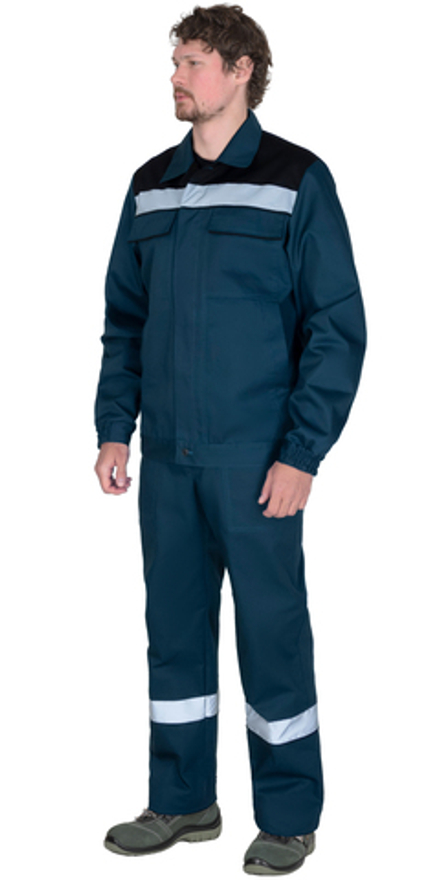 Костюм СИРИУС-МАСТЕР куртка кор., брюки, морена с черным и СОП