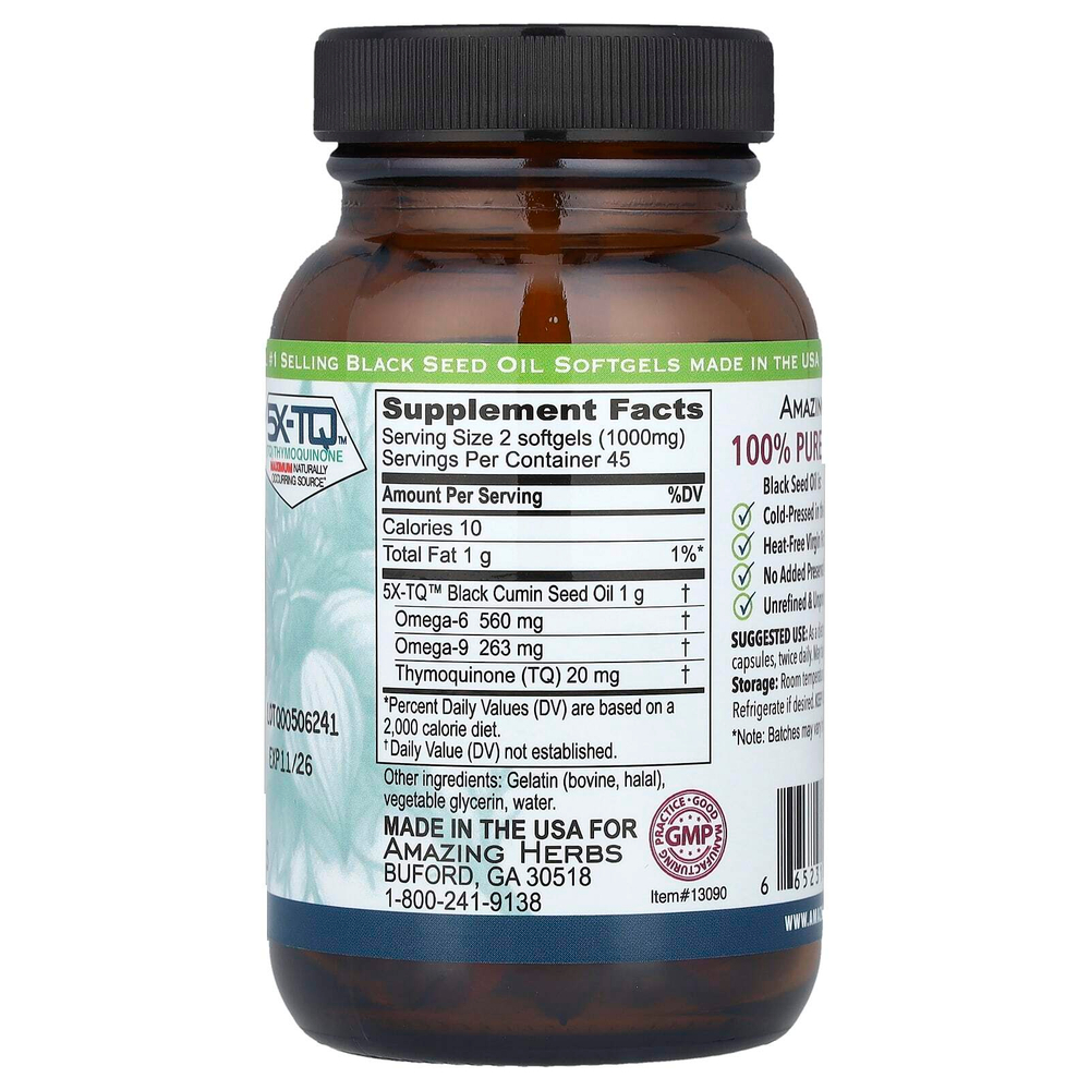Amazing Herbs, Black Seed™, 90 капсул