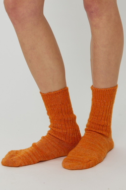 Носки цвета оранжевый "меланж" из шерсти