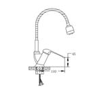 Смеситель для кухни, РМС, гибк излив, с картриджем, хром, SL50-016F