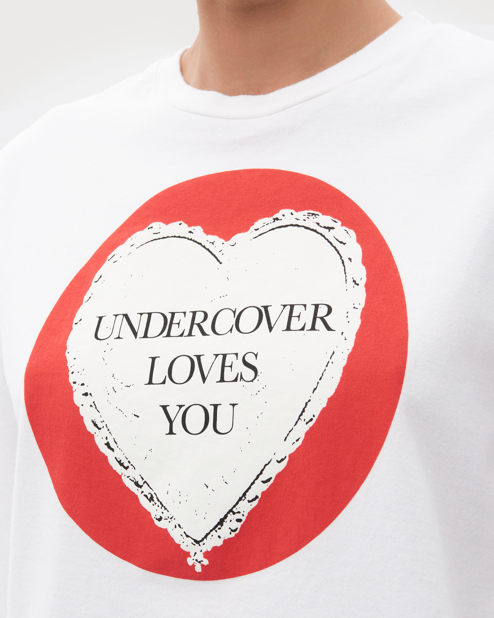 UNDERCOVER ФУТБОЛКА UNDERCOVER LOVES YOU БЕЛАЯ