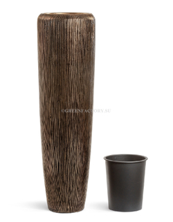 Кашпо TREEZ Effectory - серия Wow - Высокий конус Design - Тёмное матовое золото