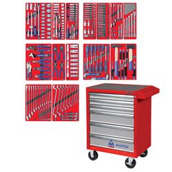МАСТАК (52-06270R) Набор инструментов "ЛИДЕР" в красной тележке, 270 предметов