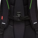 Рюкзак GRIZZLY школьный, анатомическая спинка, 3 отделения, для мальчиков, черно-салатовый, 42х31х22 см, RU-238-2/1