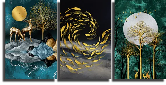 Модульная картина "Триптих современного искусства"