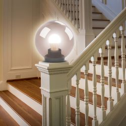 Садово-парковый светильник ЭРА НТУ 01-100-305 шар дымчатый на опору / кронштейн IP44 Е27 max100Вт d300mm