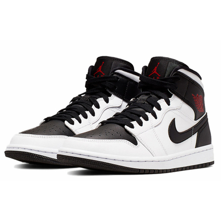 Кроссовки Air Jordan 1 Mid White Black Red