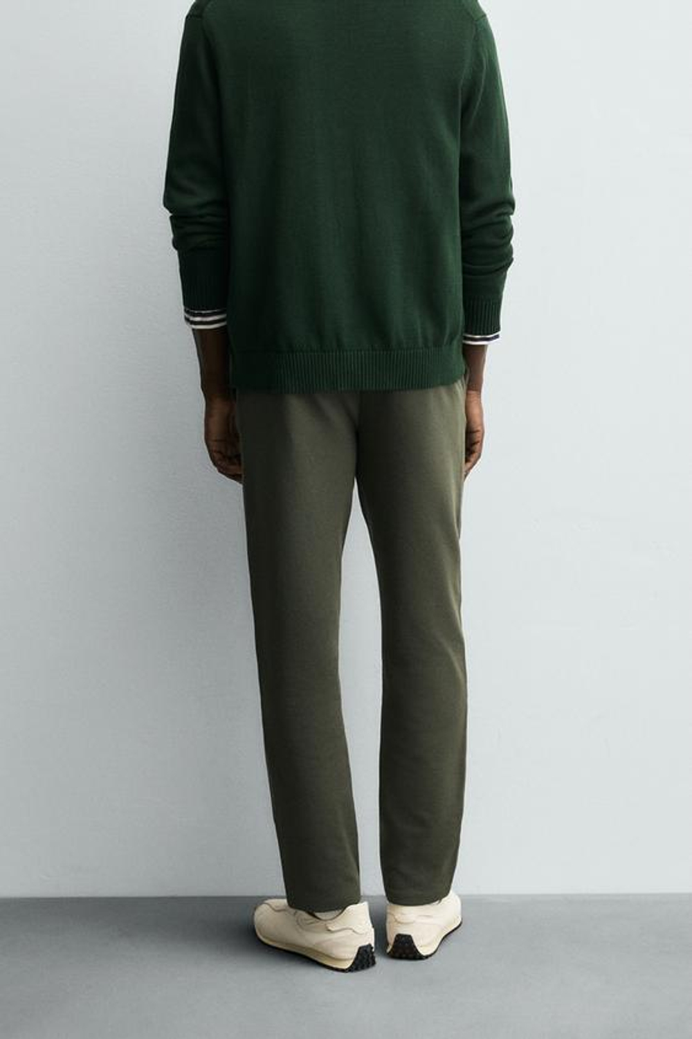 ZARA БРЮКИ-ДЖОГГЕРЫ КОМФОРТНОЙ ПОСАДКИ, ТЕМНО-ЗЕЛЕНЫЙ