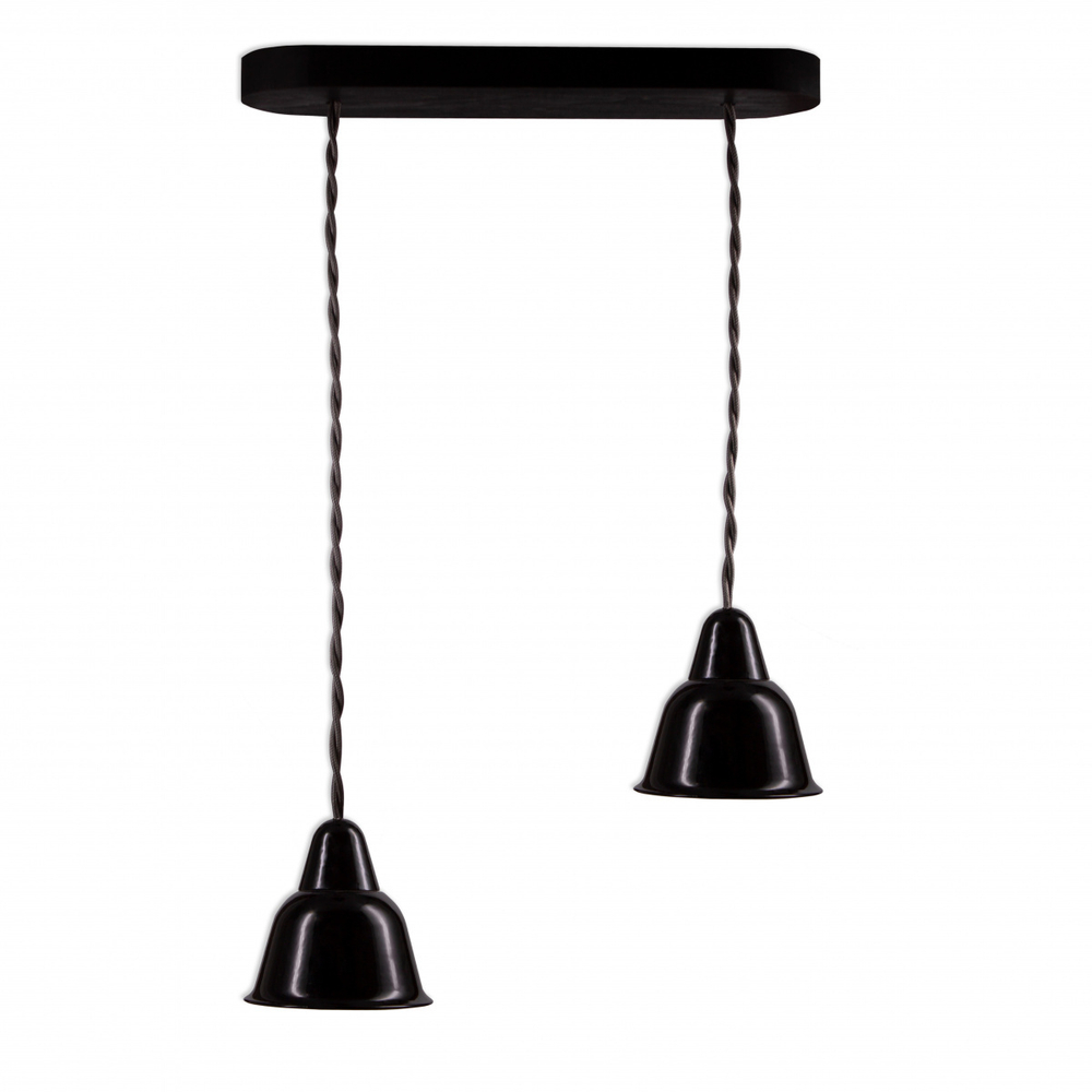 Светильник Кампана, на витом проводе (цвет титан), 2 плафона, черный 717/119 BS1-12-0303/717/119