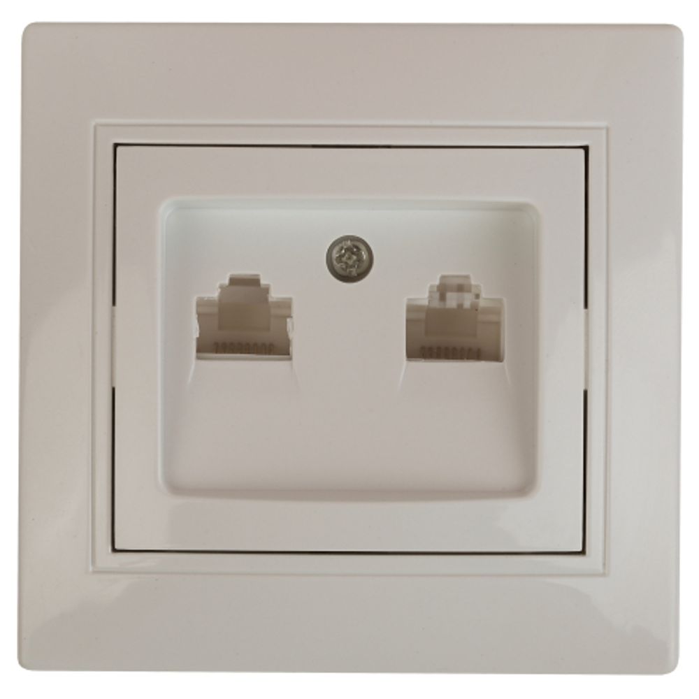 Розетка Intro Plano 1-304-02 информационная двойная 2xRJ45, СУ, слоновая кость