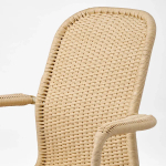 Вращающееся кресло с подлокотниками - IKEA STIGBYGEL /СТИГБЕЙГЕЛ ИКЕА, светло-коричневый/белый