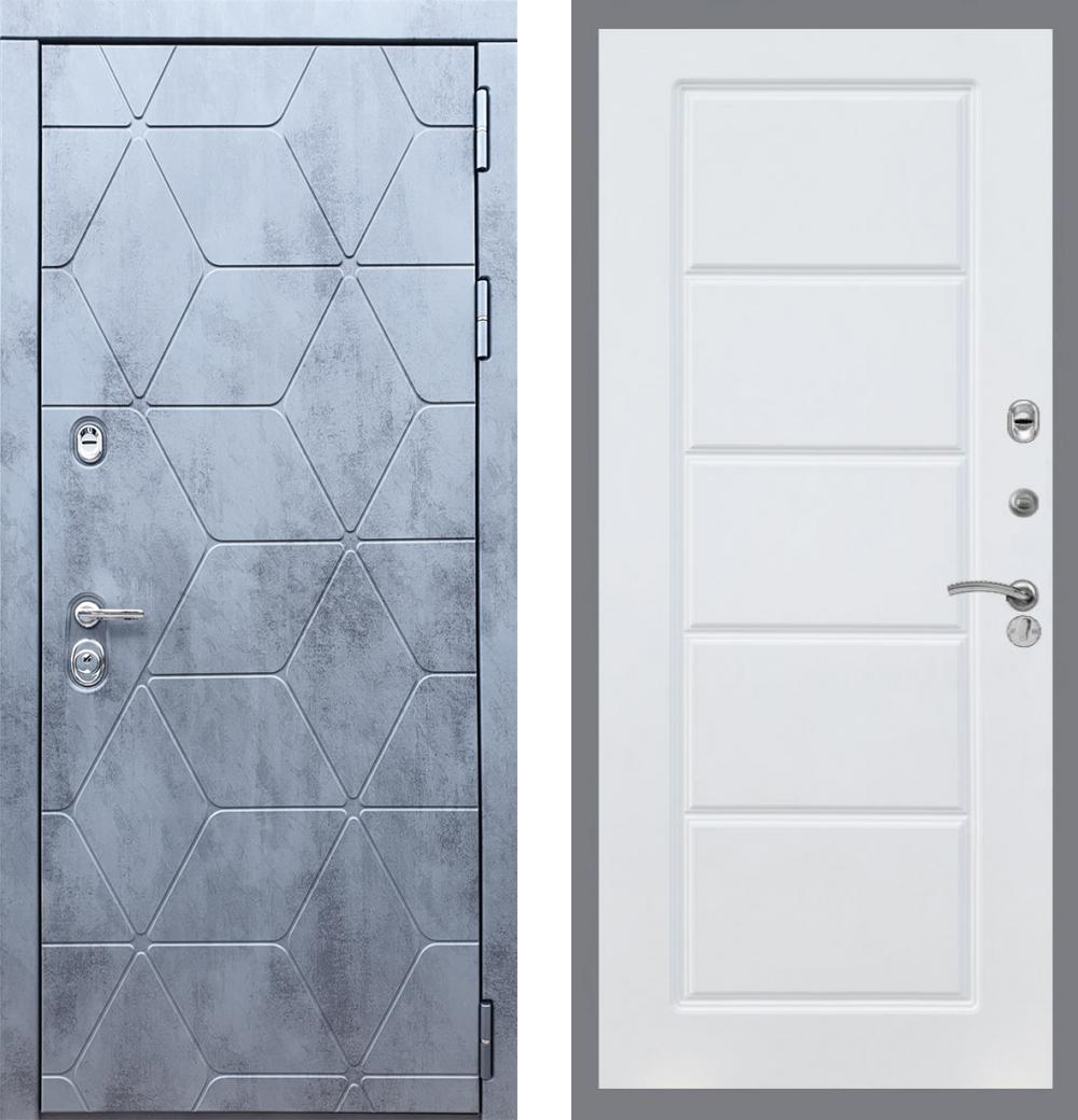 Входная металлическая дверь Рекс 28 Бетон темный / ФЛ-39 Силк сноу (белый, матовый без текстуры)