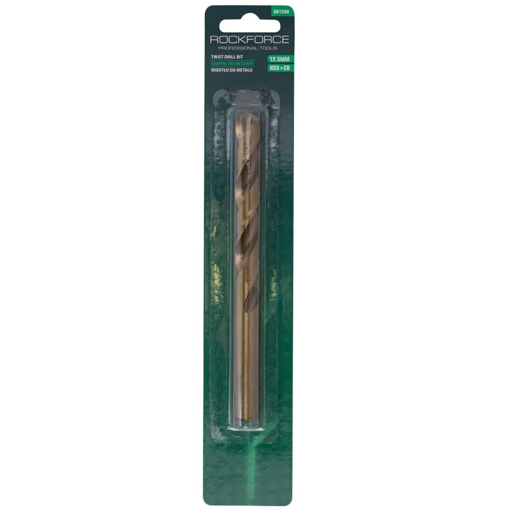 Сверло по металлу 12.5мм HSS+Co, в блистере RockForce##Rock FORCE RF-DB125H