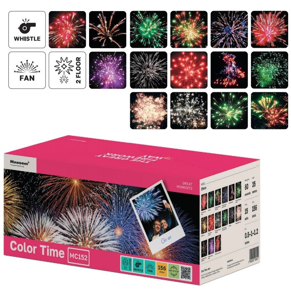 Батарея салютов "Color Time" MC152 156 залпов * 0.8-1-1.2"