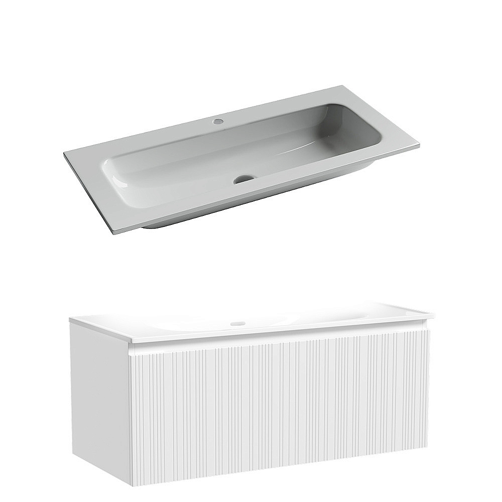 Тумба с раковиной Sancos CODE CD100W/CN7013 100 белая