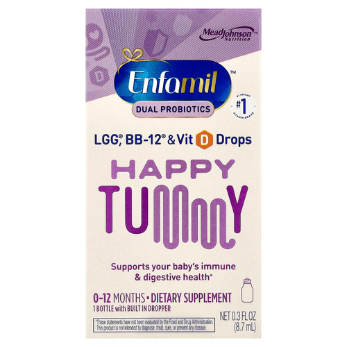 Enfamil, Happy Tummy, добавка для детей 0–12 месяцев, 8,7 мл (0,3 жидк. унции)