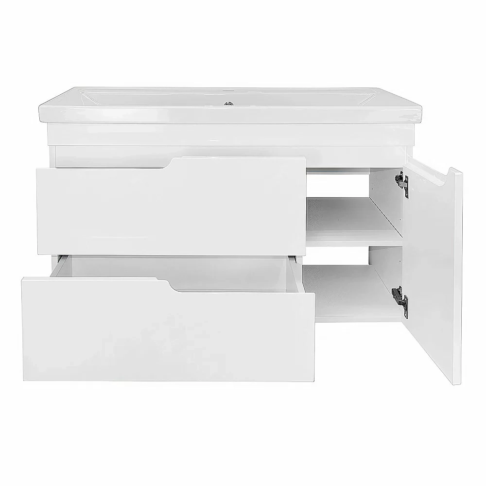 Тумба с раковиной подвесная Loranto KANTRI CS00097258 100/2 раковина Фостер 100, белый глянец