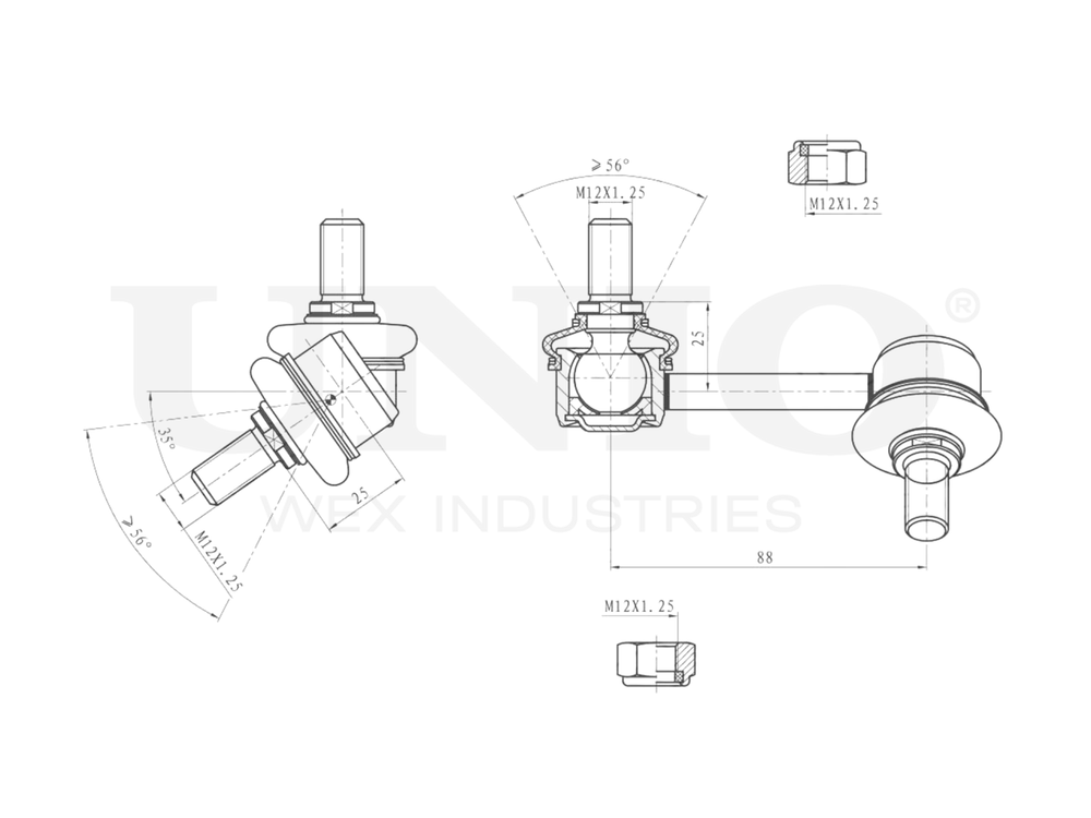 Стойка стабилизатора задняя правая UNIO SSP-50250