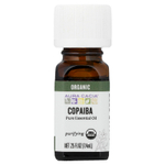 Aura Cacia, чистое эфирное масло, органический копайба, 7,4 мл (0,25 жидк. унции)