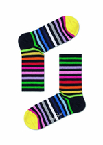 Носки унисекс Rainbow Stripe 3/4 Crew Sock с цветными полосками (Размер: 25) (Цвет: черный)