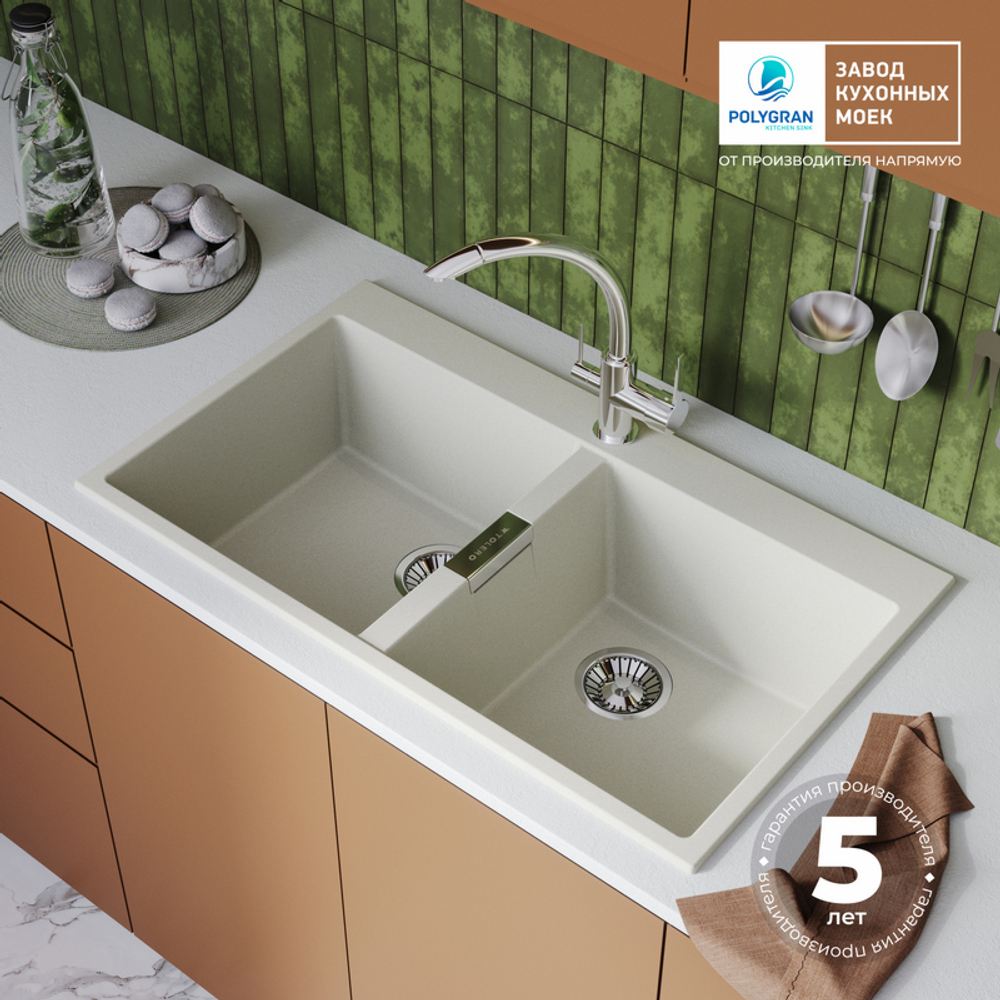 Мойка TOLERO LOFT TL-862 белый №923 (туман)