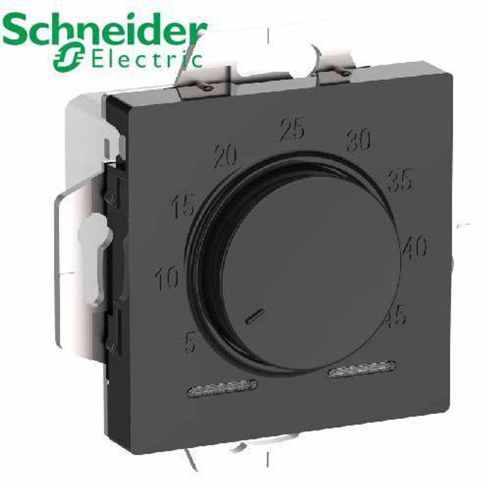 Терморегулятор для теплого пола 10А (карбон) AtlasDesign Schneider ATN001035