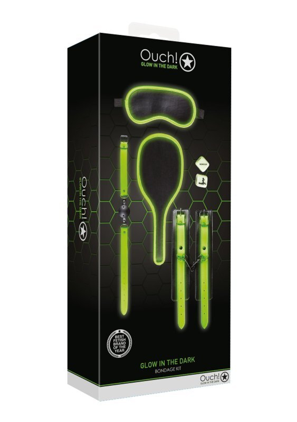 Ouch!, Bondage Kit, Glow in the Dark, неоновый