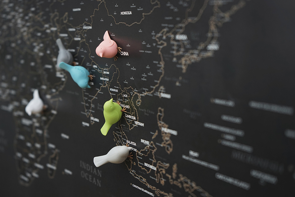 Магниты на холодильник mini sparrow, 6 шт.