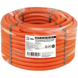 Труба гофрированная ПНД ЭРА GOFR-25-50-HD-OR-T тяжелая оранжевая безгалогенная (HF) d 25мм с зондом 50м