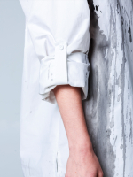 Рубашка "Смородина" с окрашиванием. Бело-черная