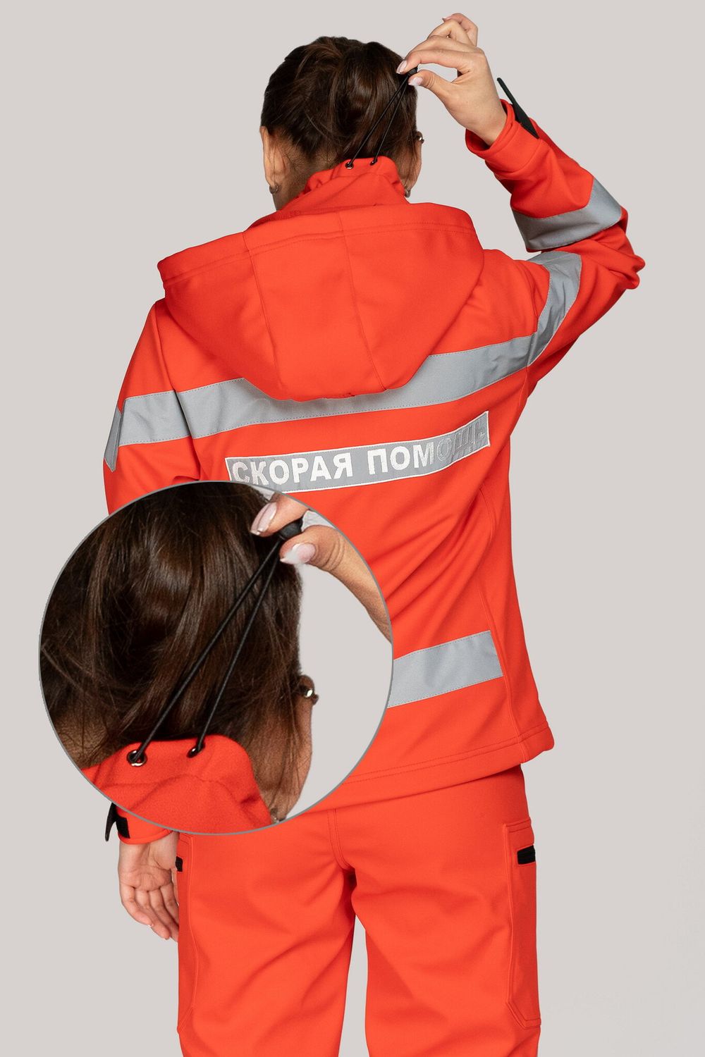 Куртка демисезонная женская Скорая помощь MedicLine SOFTSHELL красная