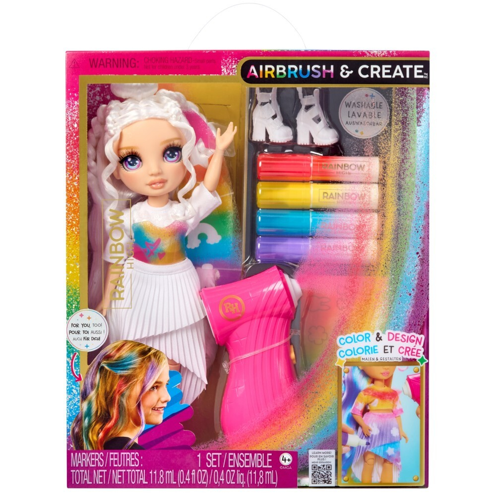 Rainbow High - Модная кукла с фиолетовыми глазами AirBrush & Create 543350