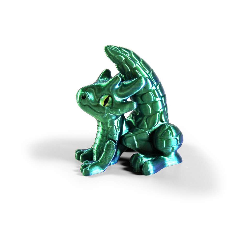 Дракончик-кенгуру, 3D фигурка, игрушка-антистресс, сине-зеленый, 8 см.