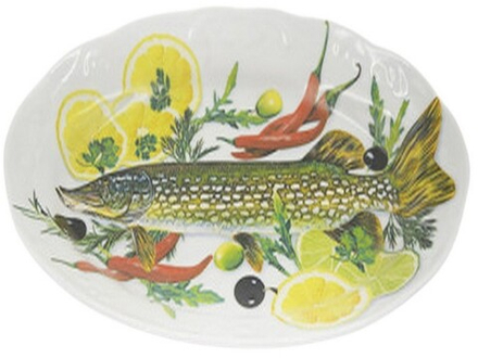 Блюдо овальное "ЩУКА (Надежда)" 31,5 см, Беларусь.