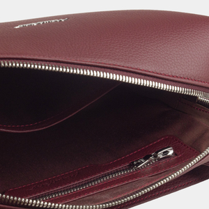 Сумка поясная Slash из кожи теленка, бордового цвета