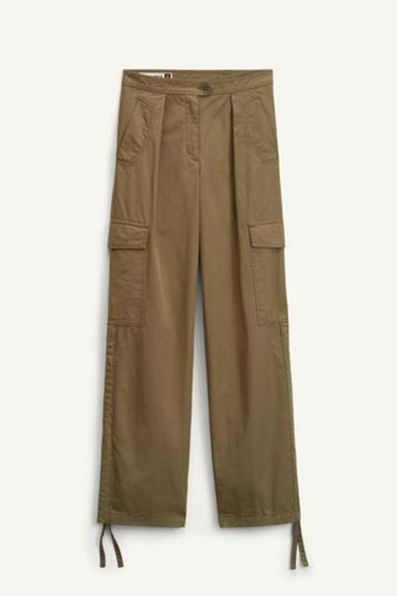 ZARA БРЮКИ СО СРЕДНЕЙ ПОСАДКОЙ, ХАКИ