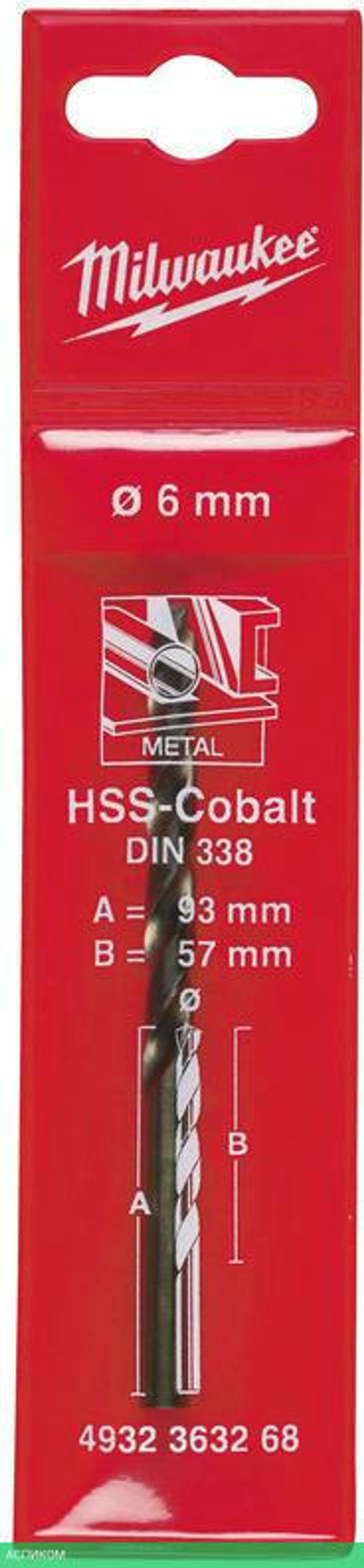 Сверло по металлу Milwaukee HSS-Co 6.0мм 10шт (4932373345)