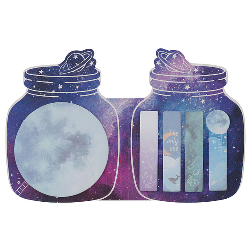 Флажки-закладки и самоклеящиеся блоки в наборе MESHU "Universe", 20л*5 цветов, европодвес