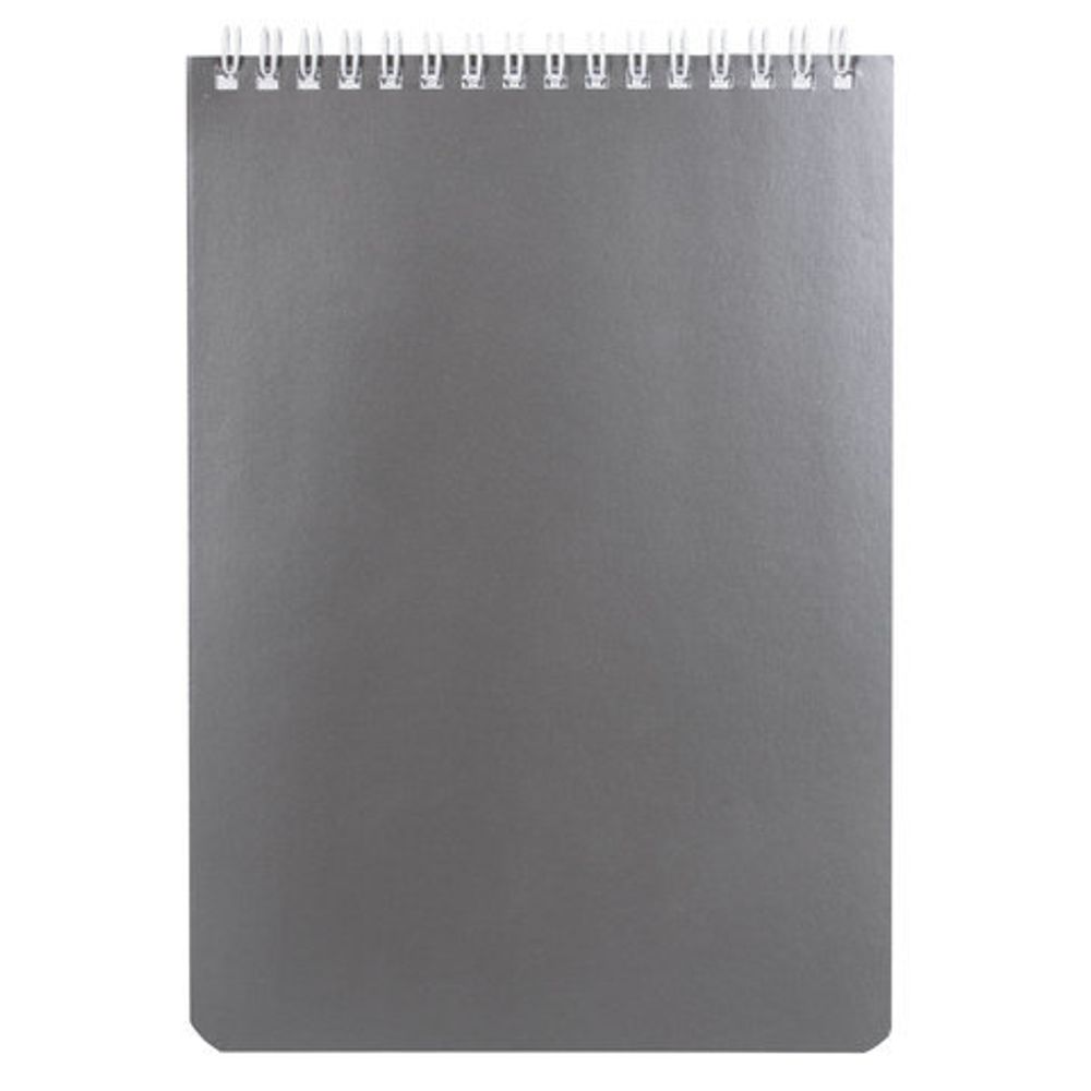 Блокнот А5 (146х205 мм) 60 л., гребень, перфорация на отрыв, лакированный, BRAUBERG, "Серебро", 111273