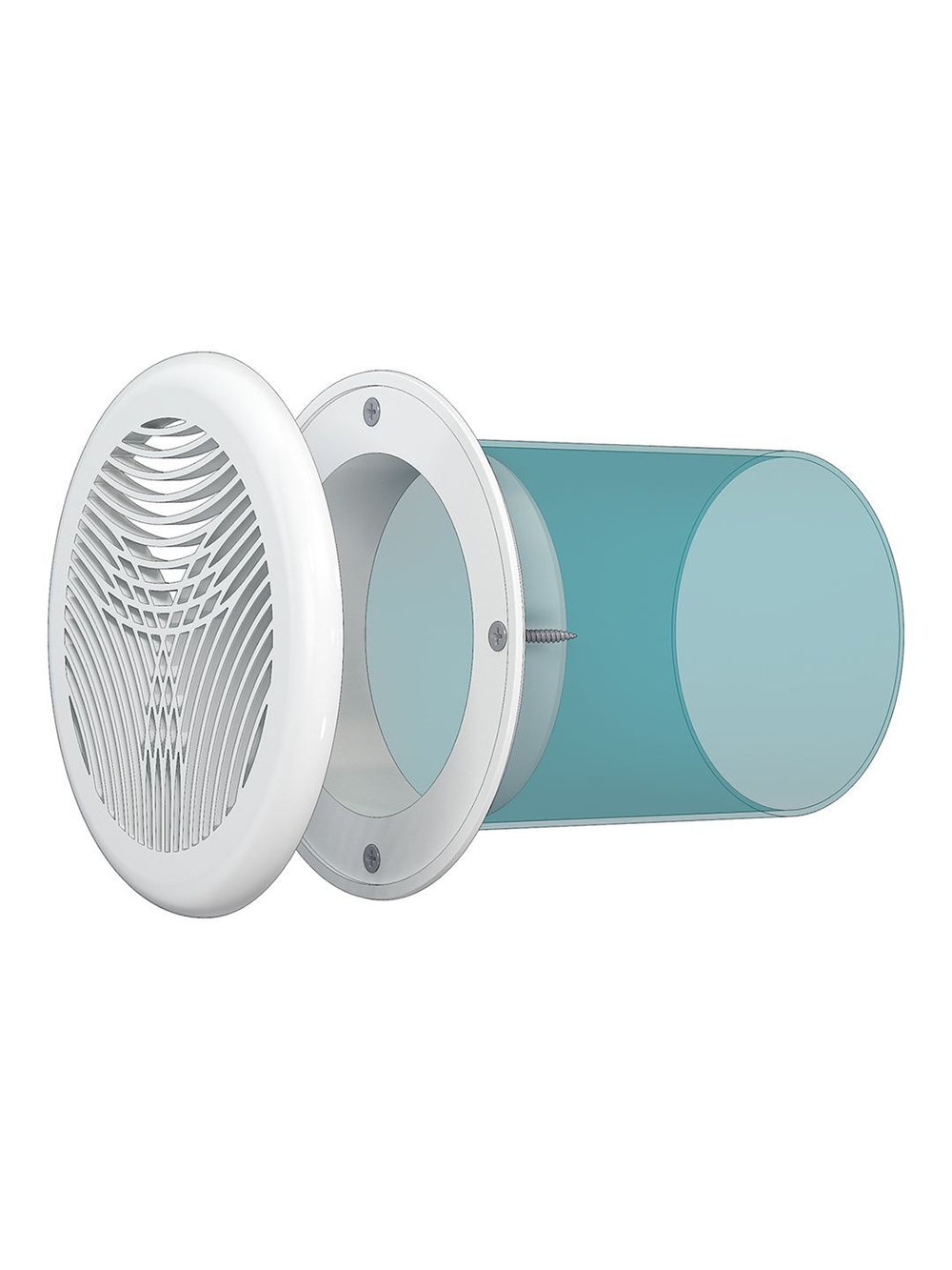 Решетка вентиляционная РПКФ фланец D100 разъемная D143 пластик ERA