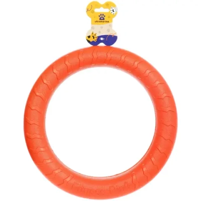 Кольцо - пуллер для собак средних и крупных пород «ЛЮБИМЫЙ БРО», цвет оранжевый, d - 29см (подвес)