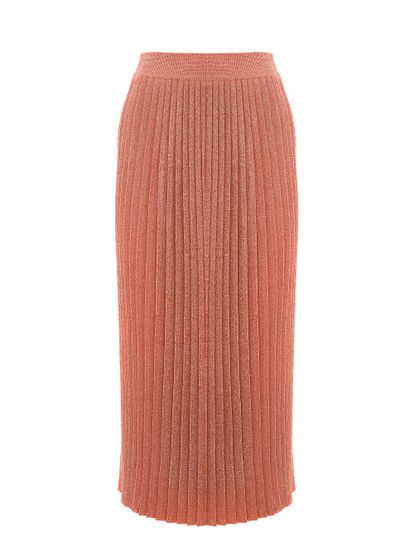 Женская юбка терракотового цвета из вискозы - фото 1