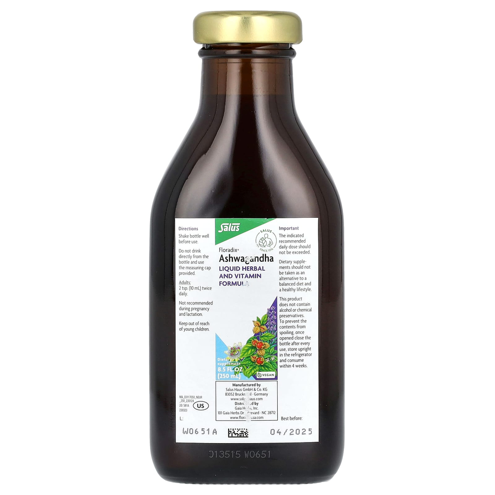 Floradix, Floradix, ашваганда, 250 мл (8,5 жидк. унции)