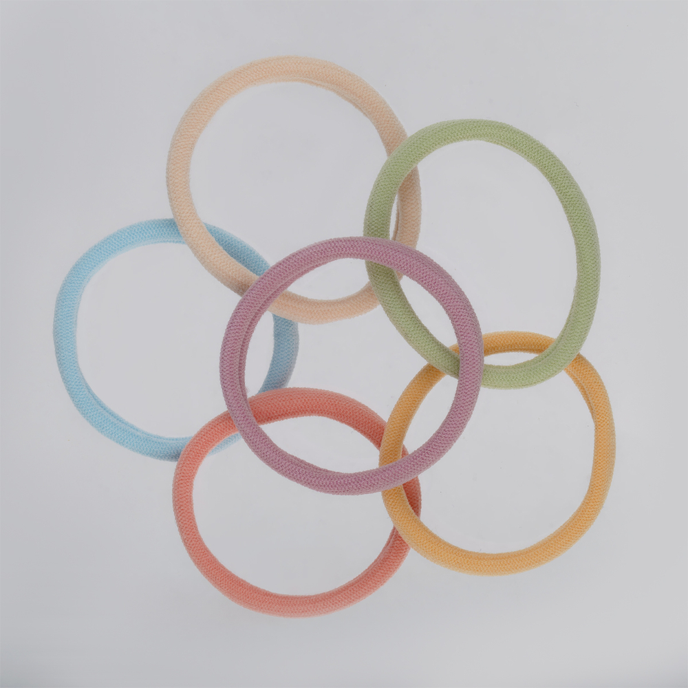 Резинки для волос MESHU "Essence thin", пастельные ассорти, 6шт., диаметр 4см, европодвес MS_60544