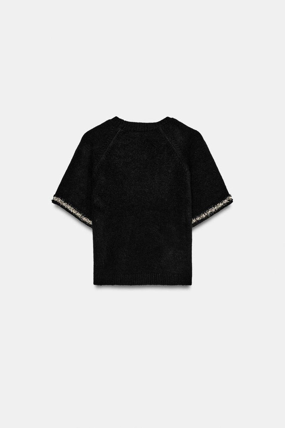 ZARA СВИТЕР С БУСИНАМИ, ЧЕРНЫЙ