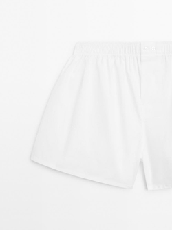 Massimo Dutti Однотонные боксеры из 100% хлопка, белый