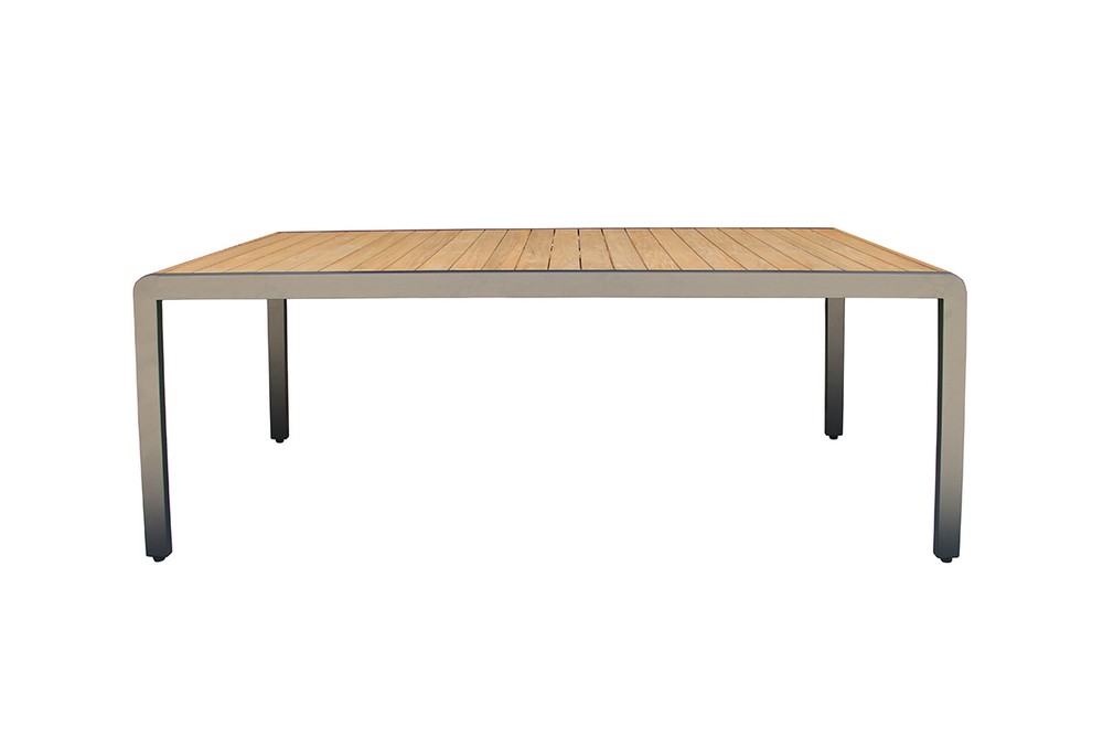 Обеденный стол из алюминия MAYA 200 см темный графит