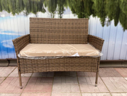 Двухместный диван из искусственного ротанга Анкор — Шоколад
