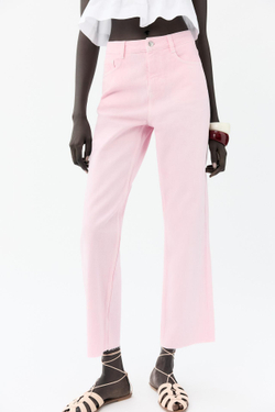 ZARA ДЖИНСЫ Z1975 STRAIGHT LEG HIGH WAIST, РОЗОВЫЙ